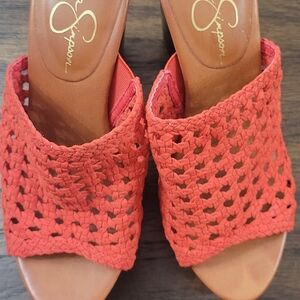 Jessica Simpson Red Woven Sandals